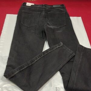 Zara TRF BLACK high waist skinny jeans new FAUX leather sides cotton elastane 6